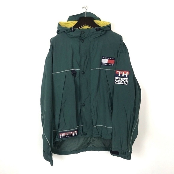 90s Tommy Hilfiger Windbreaker Jacket Coat Sailing Gear Large - Picture 1 of 8